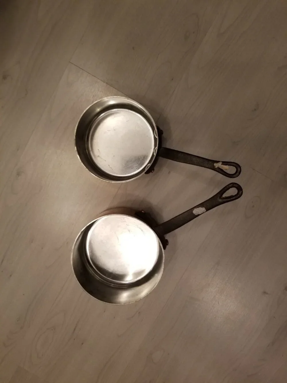 Vintage French Copper Saucepans
